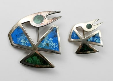 (2) GRAZIELLA LAFFI PERU BROOCHES 925