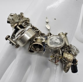STERLING VTG CHARM BRACELET