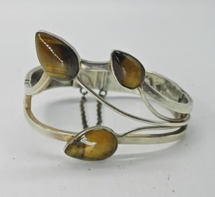 TIGERS EYE CUFF BRACELET-STERLING