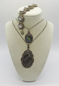 3 GEMSTONE STERLING VINTAGE PIECES