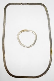 Sterling Herringbone Chain Set