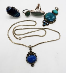 BLUE/GREEN COLORED THEME 5-PIECE LOT: