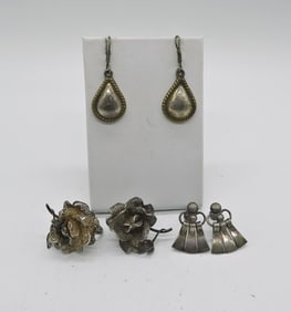 3 VINTAGE STERLING EARRINGS
