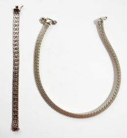 STERLING SILVER BRACELET & NECKLACE