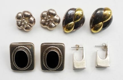(5) PAIR PIERCED STERLING EARRINGS