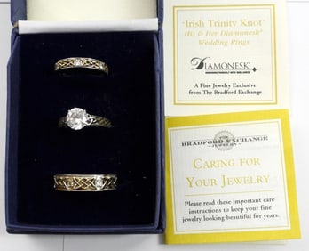 IRISH TRINITY KNOT WEDDING RING SET .925