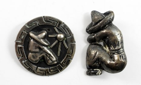 (2) MEXICAN SLEEPING SOMBRAO PINS 925