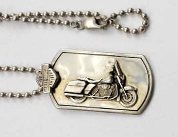 HARLEY DAVIDSON DOG TAG STERLING