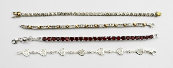 (4) STERLING FASHION BRACELETS
