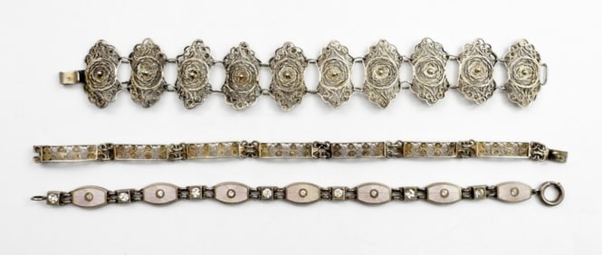 (3) VINTAGE STERLING BRACELETS