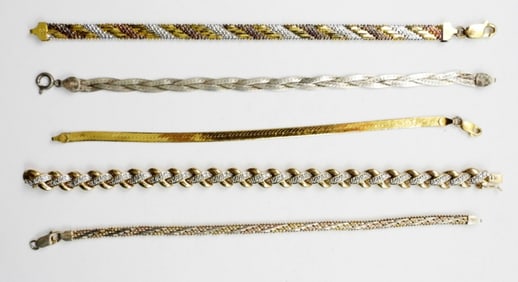 (5) STERLING FASHION BRACELETS