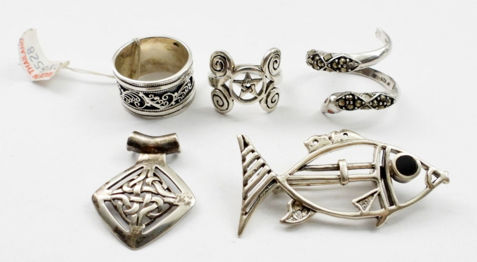 SNAKE RING / FISH PIN / RINGS & MORE 925 (1 of 4)