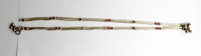 (2) EGYPTIAN .999 SILVER ANKLE BRACELETS