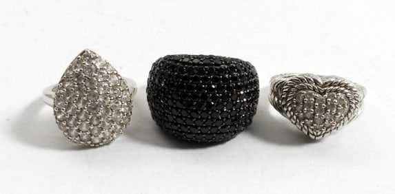 (3) FUN BLING 925 RINGS - SPARKLE