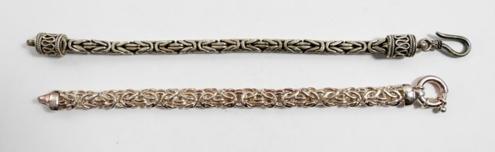 (2) BYZANTINE STERLING BRACELETS