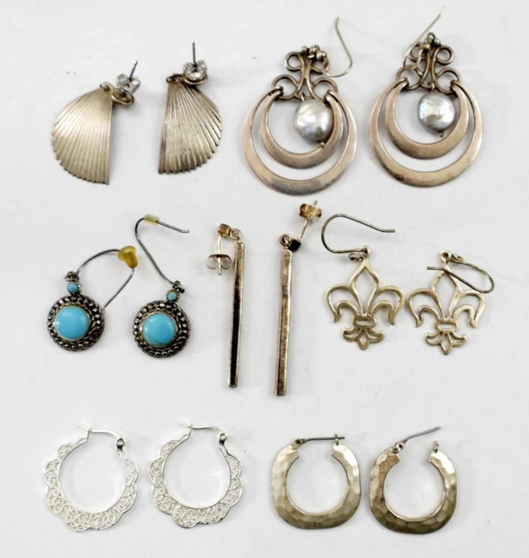 (7) PAIR PIERCED EARRINGS 925 (1 of 4)