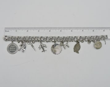 STERLING VINTAGE CHARM BRACELET