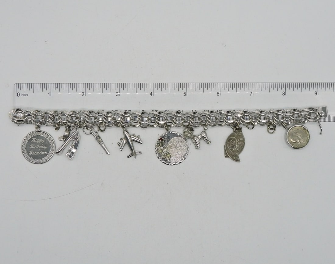 STERLING VINTAGE CHARM BRACELET (1 of 2)