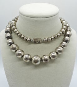 STERLING BEADED NECKLACE
