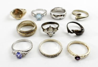 (10) VARIETY OF RING LOT .925