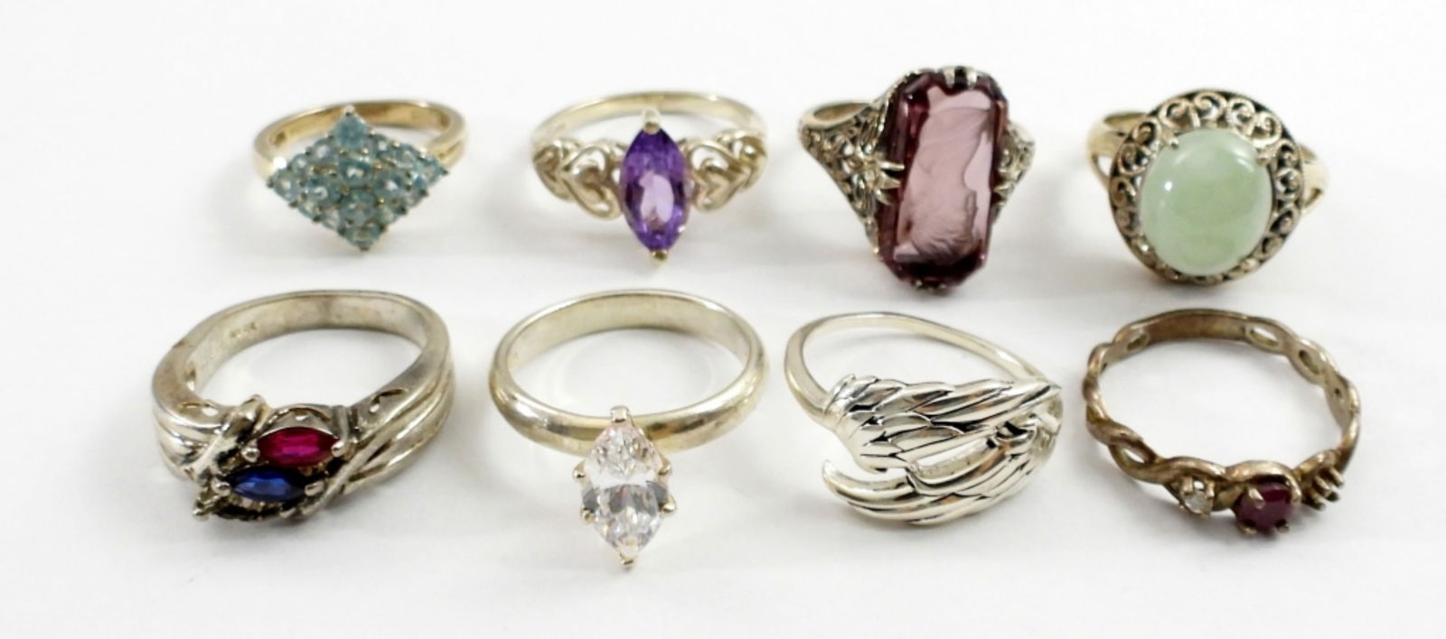 (8) GORGEOUS RING LOT .925 (1 of 3)