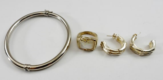 SIMPLE EARRING RING BRACELET LOT .925
