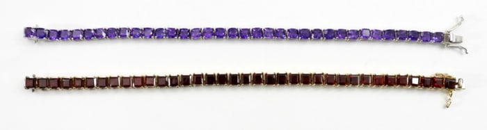(2)STERLING SILVER GEM TENNIS