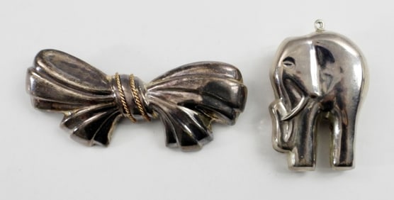 BROOCH AND PENDENT LOT .925