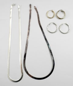(2) NECKLACE (2) EARRING LOT .925