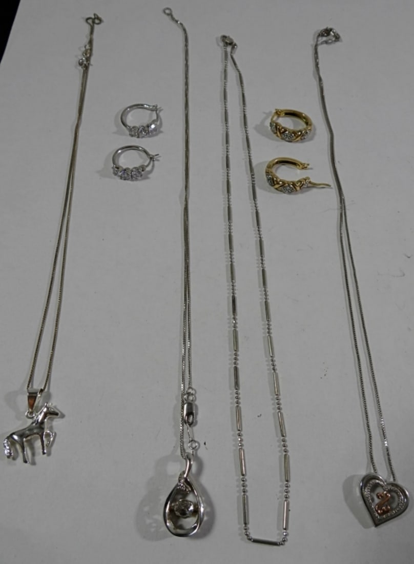 BEAUTIFUL NECKLACE AND EARRING LOT .925 (1 of 3)