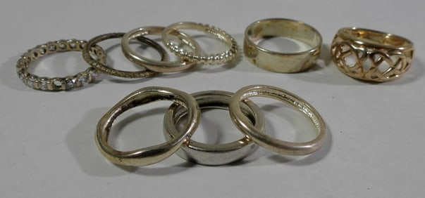 (9) STERLING RING LOT