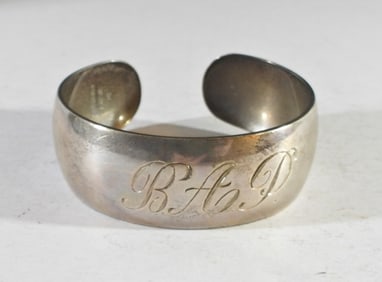 STERLING CUFF BRACELET W/ MONOGRAM