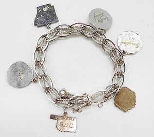 VINTAGE CHARM BRACELET-6 CHARMS
