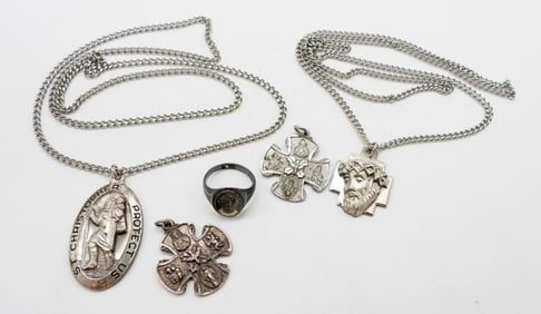 4 CHRISTIAN RELIGIOUS STERLING PIECES