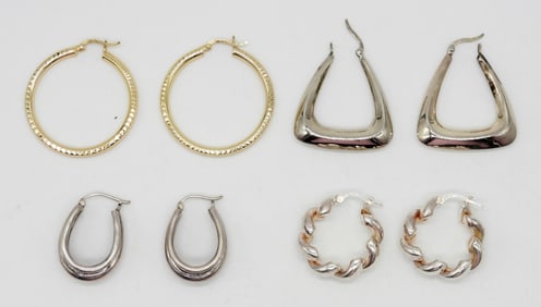 (4) PAIRS STERLING SILVER EARRINGS