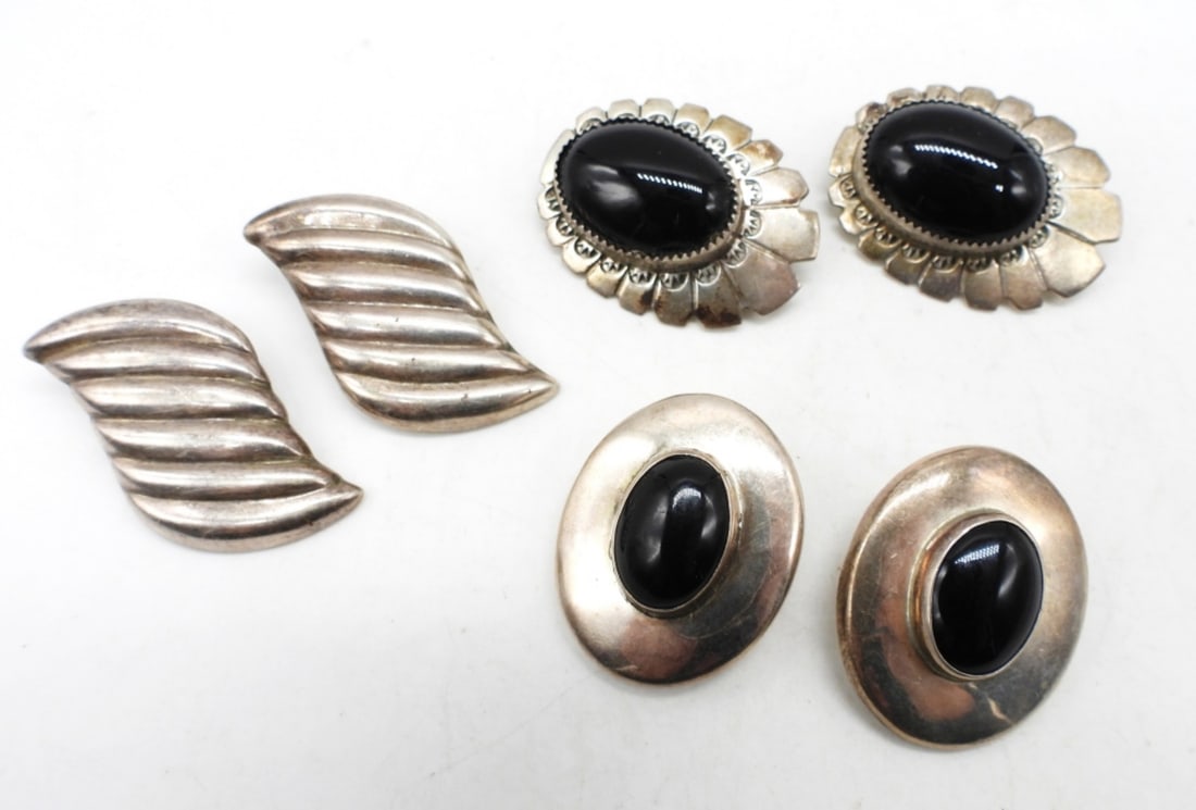 (3) PAIRS OF VINTAGE 925 CLIP-ON EARRINGS (1 of 2)
