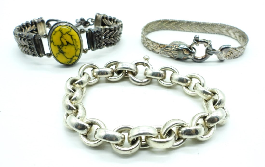 (3) STERLING WOMEN'S BRACELETS (1 of 3)