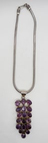 PURPLE STONE STERLING NECKLACE