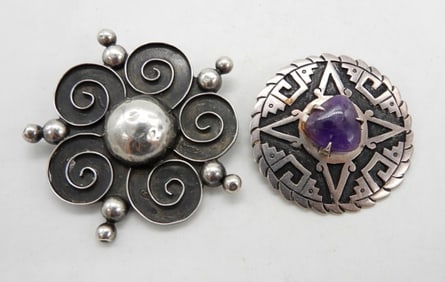 (2) MEXICO 925 BROOCHES
