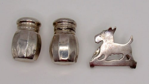 STERLING SILVER SALT PEPPER SHAKERS PLUS