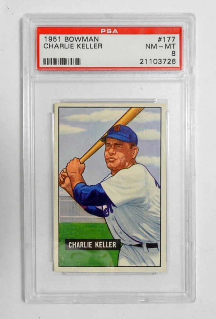 1951 BOWMAN CHALRIE KELLER #177 PSA 8 (1 of 2)