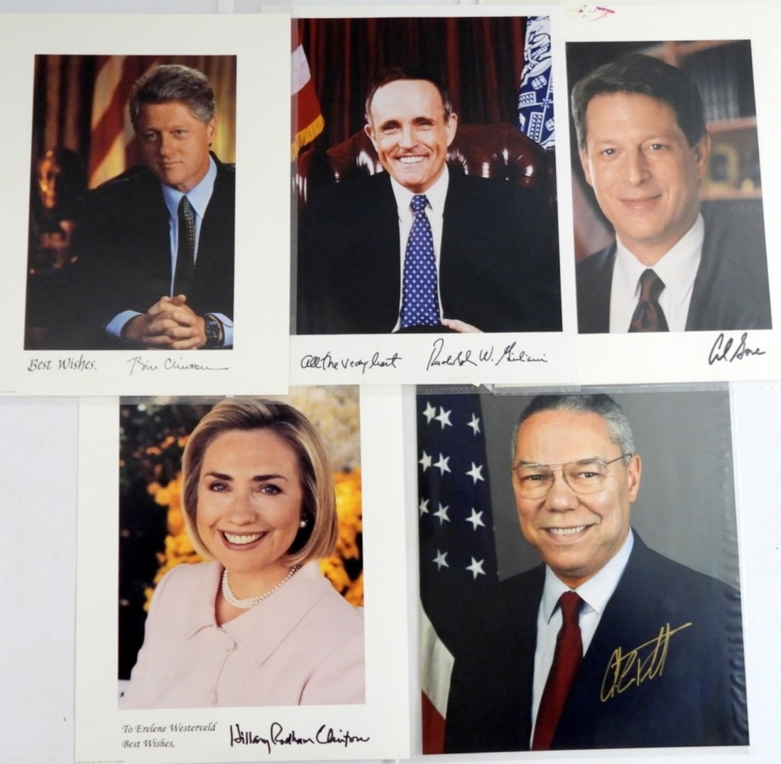 (5) AUTOGRAPHED POLITICAL FIGURE PHOTOS (1 of 3)