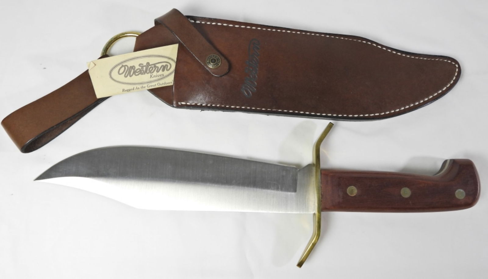 WESTERN W49 LARGE BOWIE KNIFE w/SHEATH (1 of 6)
