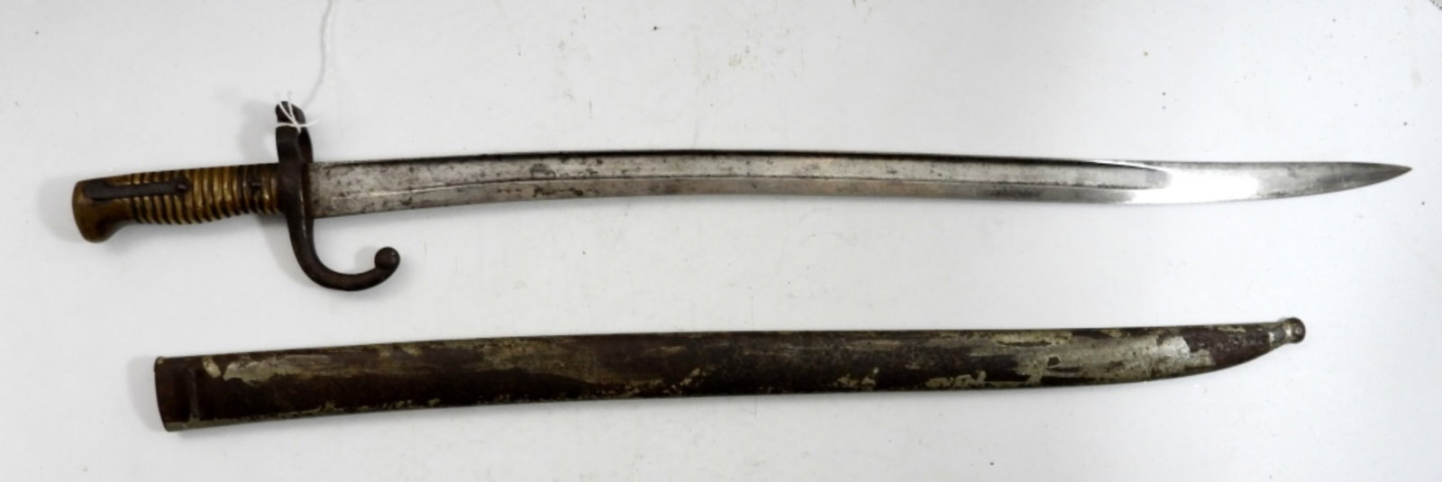 27" LONG BAYONET with SCABBARD: 70279 ON HANDLE