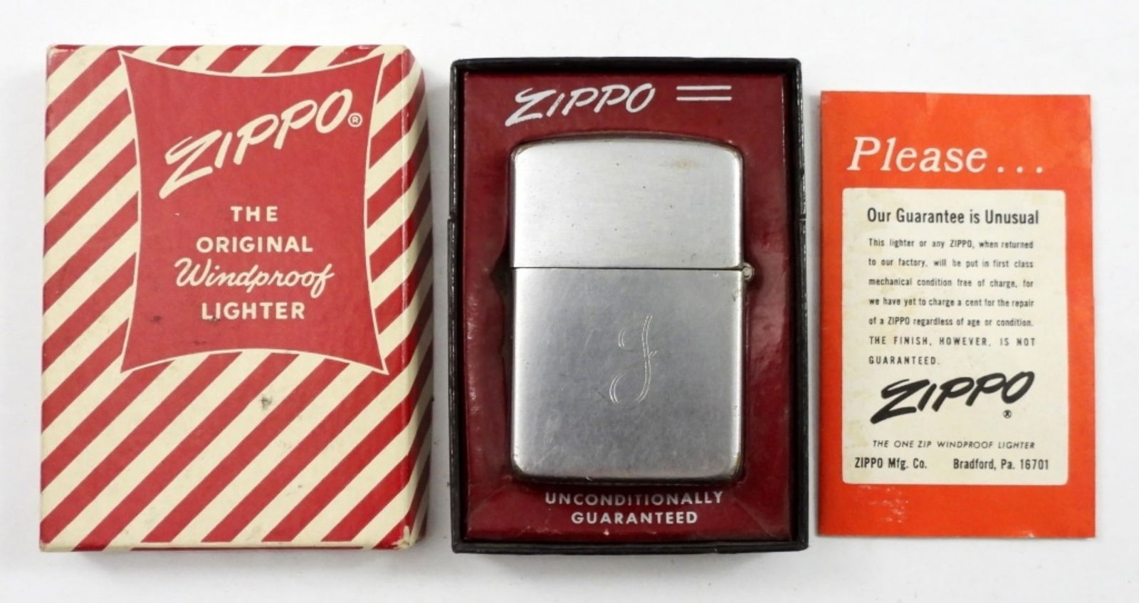 1950s ZIPPO Pat. 2517191 LIGHTER in BOX (1 of 5)