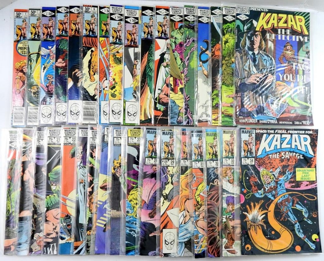 KAZAR THE SAVAGE #1-34 COMPLETE SERIES: plus EXTRA #1 & #29 - VERY NICE CONDITION - ALL SLEEVED