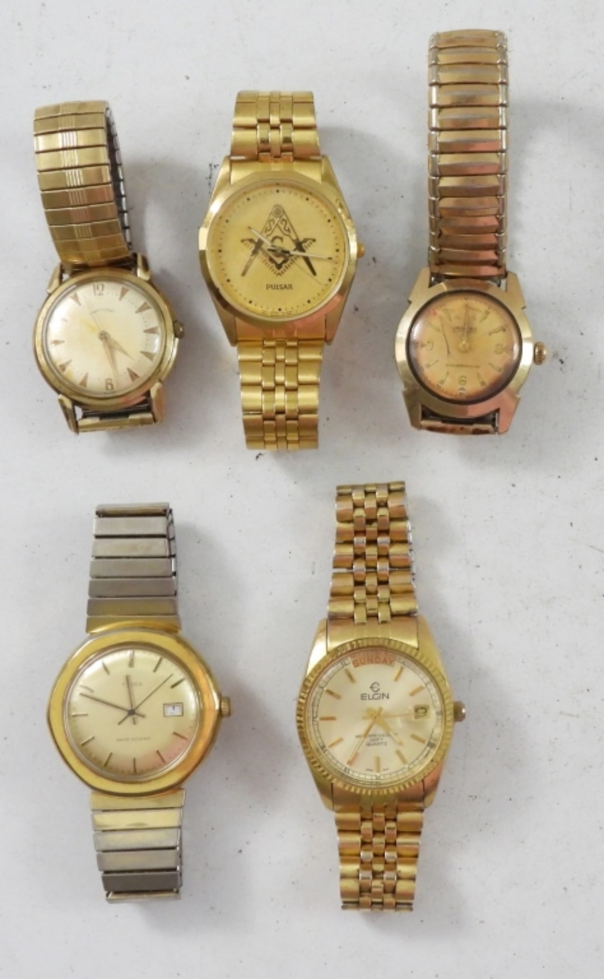 (5) MEN's WATCHES - MASONIC PULSAR, (1 of 2)