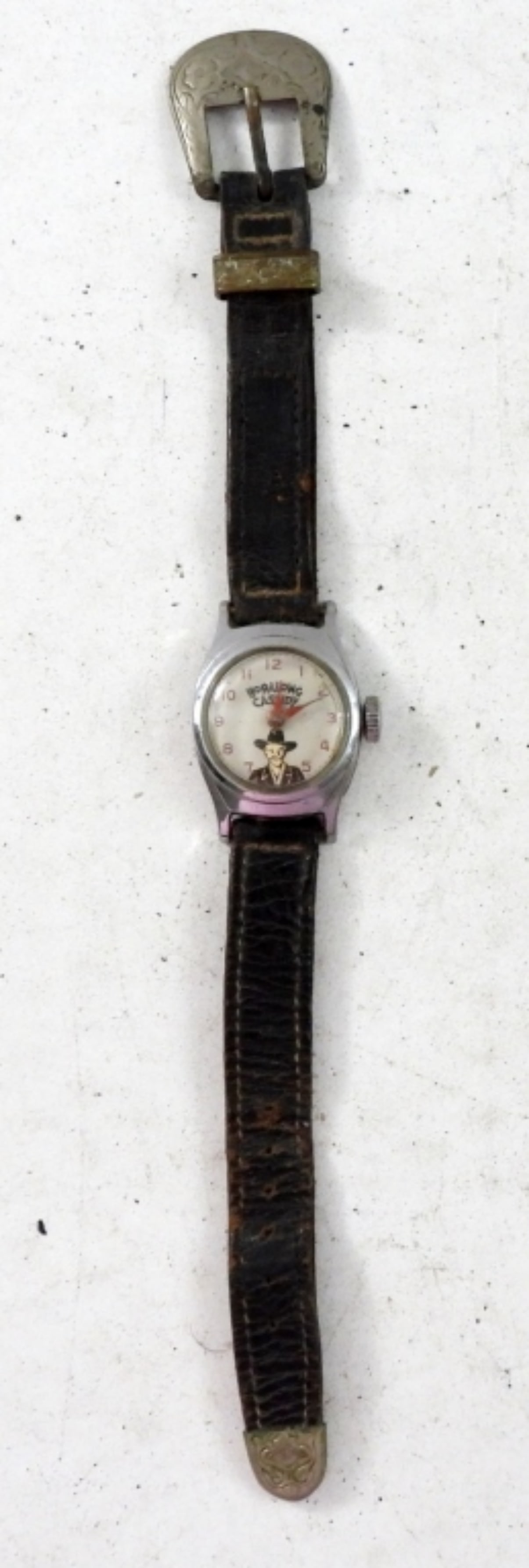 1950s HOP A LONG CASSIDY WRIST WATCH: WITH ORIGINAL BAND - NOT WORKING