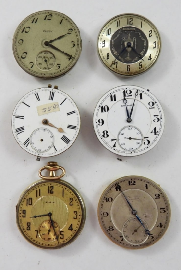 (6) POCKET WATCH MOVEMENTS 12/16 size (1 of 2)