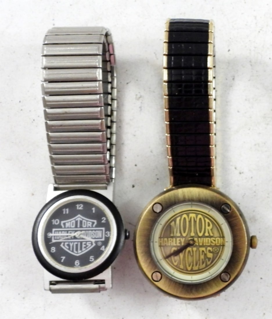 (2) HARLEY DAVIDSON WATCHES: NOT TESTED AS TO WORKING OR NOT